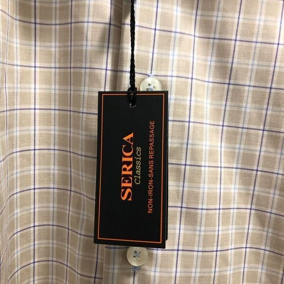 Serica Classic Size 17 34/35 Long Sleeve Tan NWT - Picture 5 of 6